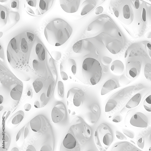 Abstract 3d white background  organic shapes seamless pattern texture.