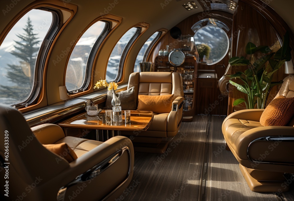 Private plane interior, generative ai Private plane interior, generative ai