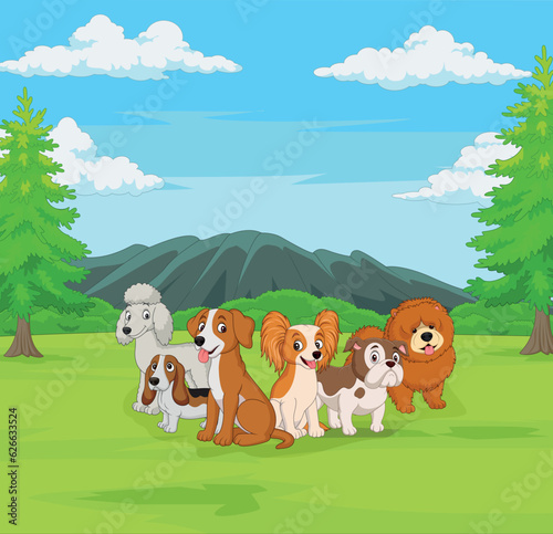 Cartoon Cute Pack of DOGS