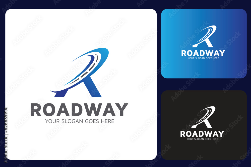 Obraz premium Road Way Logo Design Template
