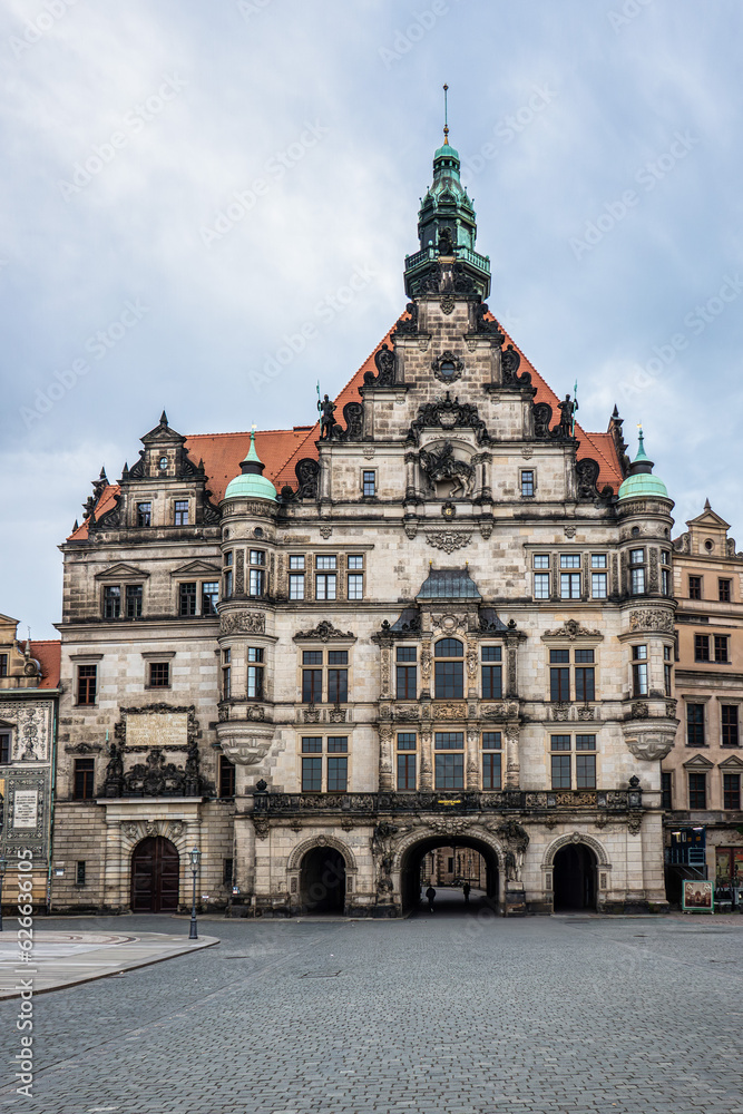 Dresden Castle with Green Vault in the historic center of Dresden, Saxony, Germany.