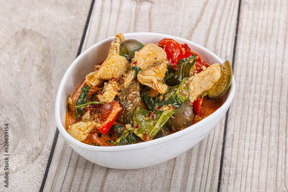 Thai red spicy curry with chicken Thai red spicy curry with chicken
