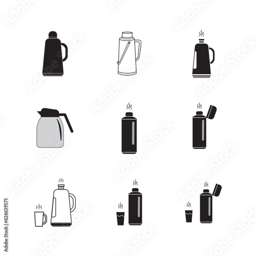 thermos icon logo vector design template