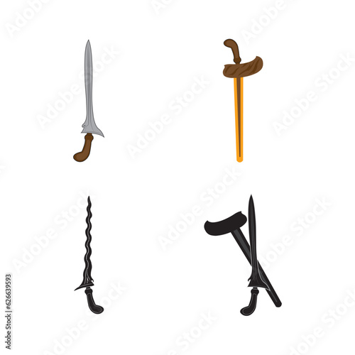 keris icon logo vector design template
