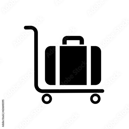 Luggage cart - vector icon