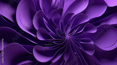 Purple 3D flowers abstract background.