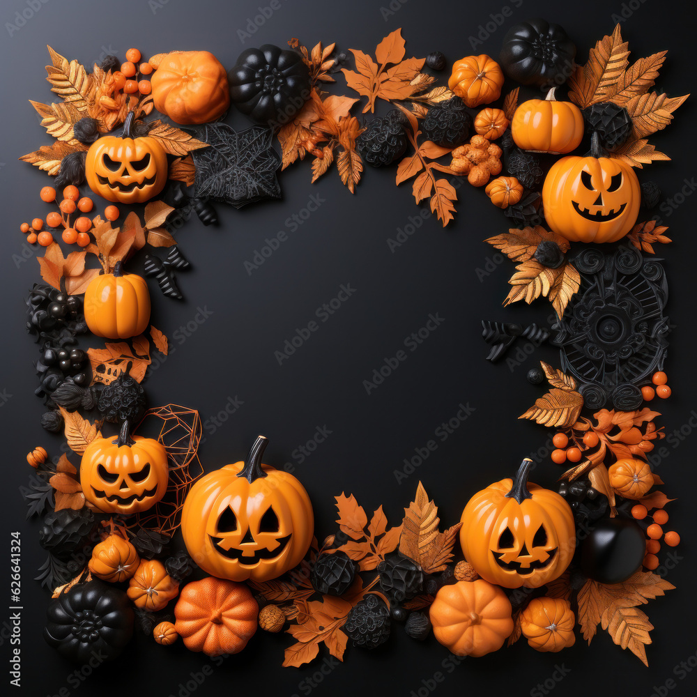 Halloween background pattern with pumpkins and skulls Halloween background pattern with pumpkins and skulls
