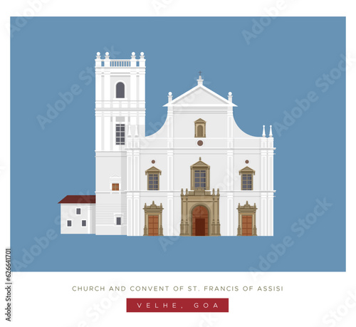 Church and Convent of St. Francis of Assisi - Goa - Stock Illustration