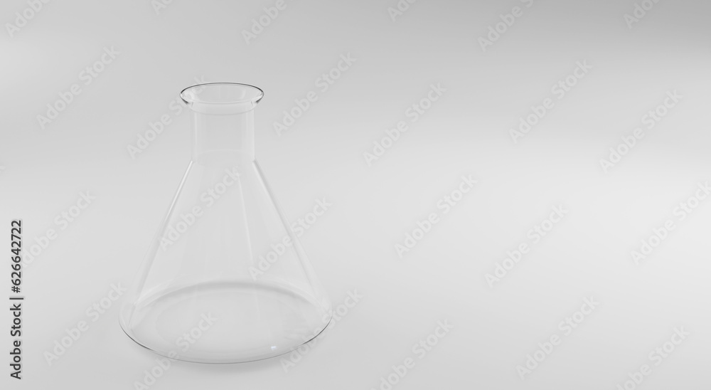 3D render of flask experimental test tube, Science laboratory equipment 3D render of flask experimental test tube, Science laboratory equipment