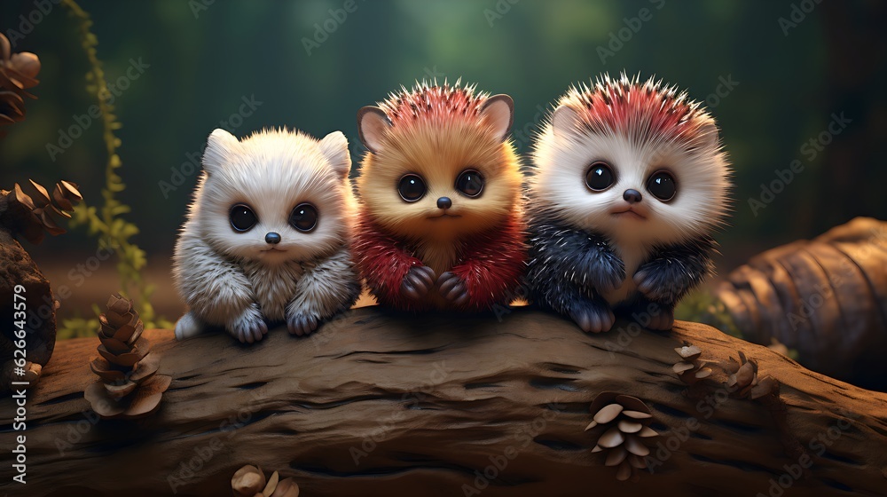 Fototapeta premium cute fantasy animals