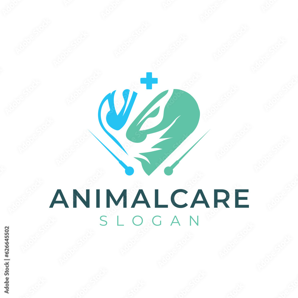 Animal care, horse care logo vector, clinic illustration Template