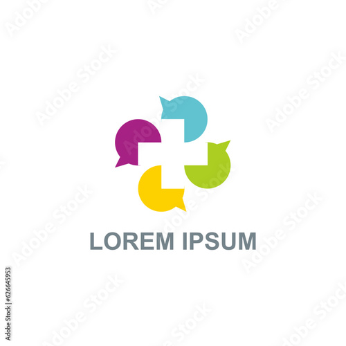 Circle abstract colored plus logo vector image
