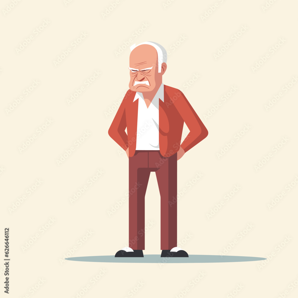 angry old man vector flat minimalistic isolated illustration angry old man vector flat minimalistic isolated illustration
