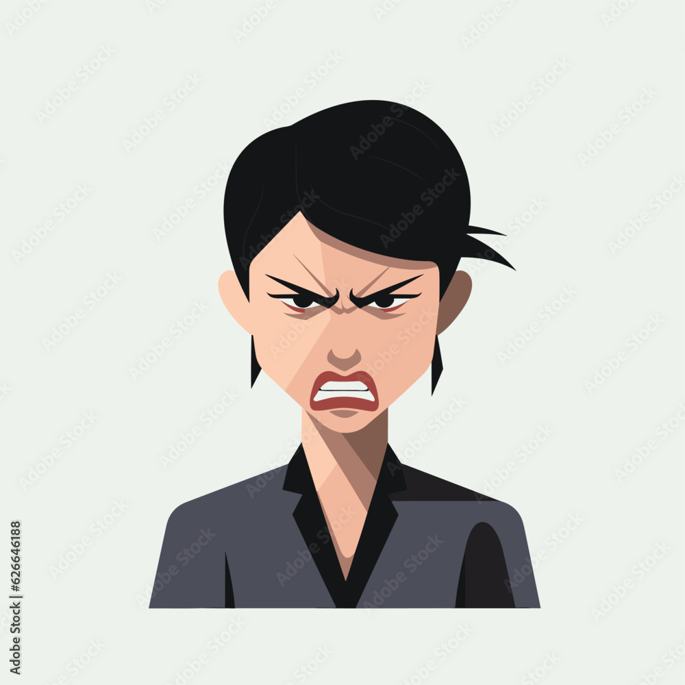 angry woman vector flat minimalistic isolated illustration angry woman vector flat minimalistic isolated illustration