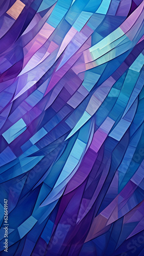 Colorful Abstract Stained Glass Background Illustration in Blues and Purples - Digital Artwork - Generative AI