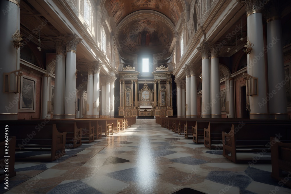 church and architecture, religion and building, cathedral, generative artificial intelligence