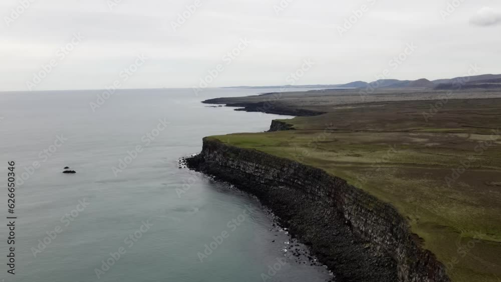 Aerial view over Krísuvíkurberg Cliffs, Iceland Aerial view over Krísuvíkurberg Cliffs, Iceland