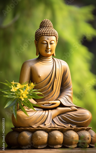 Buddhist meditating statue