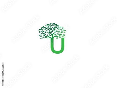 Letter  Design Logo with Creative Tree Branch. Letter Tree Icon Logo. Tree letter  Royalty Free Vector Image.