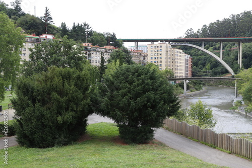 Concrete bridge in the city of Bilbao