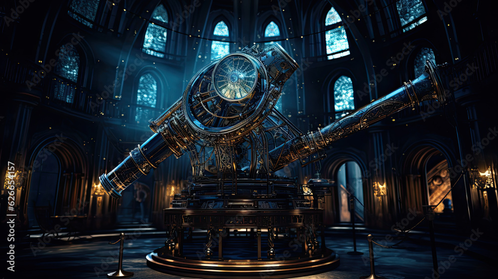 Illustration of Steampunk game observatory. Illustration of Steampunk game observatory.