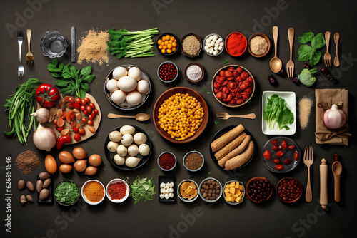 Highlighting different types of food culinary ingredient