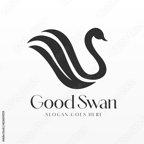 Fototapeta Naklejka Na Ścianę i Meble -  Swan logo design template. Swan logo concept. Animal logo design concept