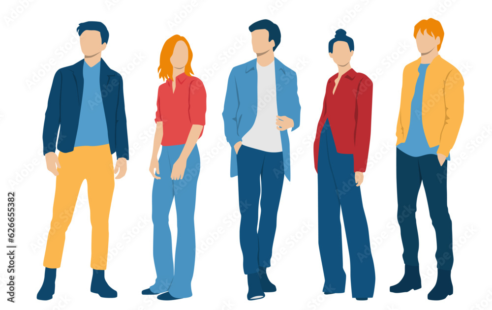 Fototapeta premium man; woman; people; cartoon character; standing; fiat icon; silhouette; men; fashion; businessman; casual; vector; fashion model; happy; girl; still; attractive; shape; profile; frustration; person; f
