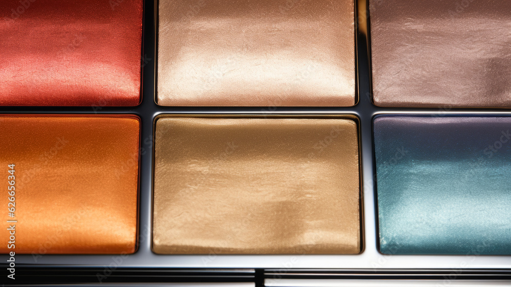 Fototapeta premium Makeup Palette. Luxurious Eyeshadow, Cosmetics Background. generative ai