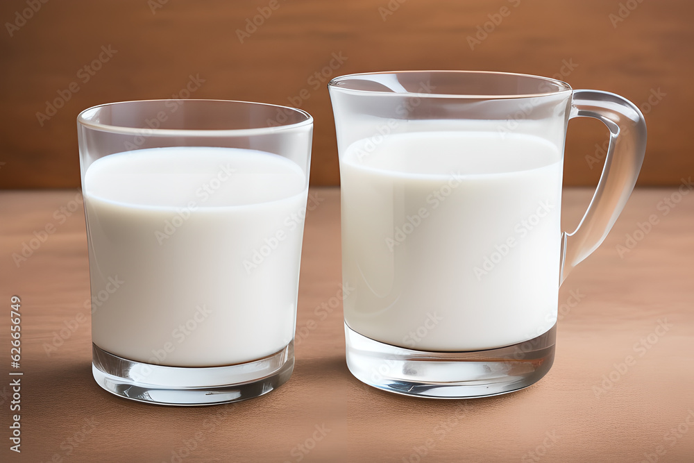 Pure and nutritious cow's milk in a transparent glass Pure and nutritious cow's milk in a transparent glass