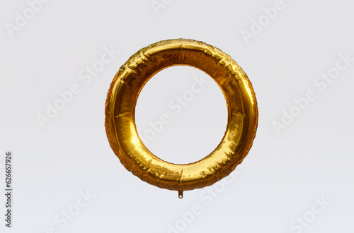 Gold Balloon Letter O 3d render 