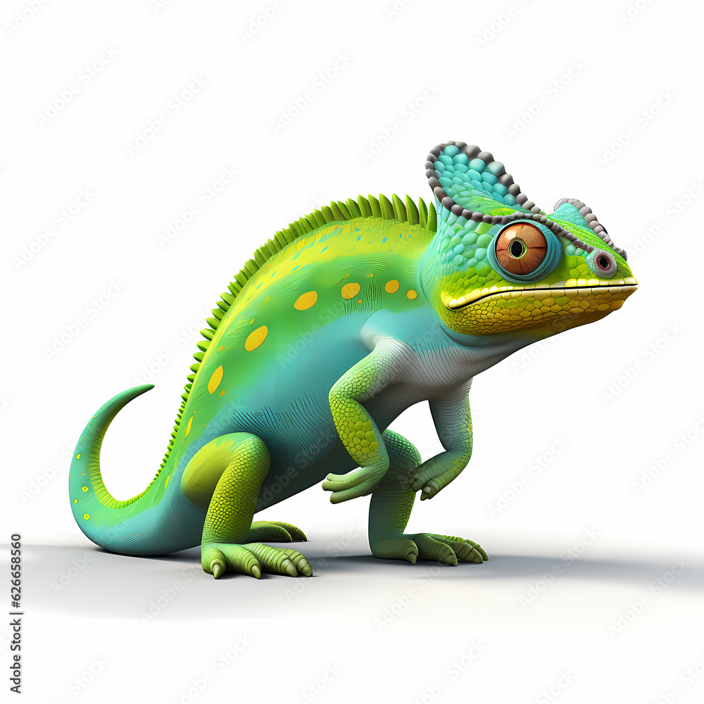 Obraz premium Chameleon 3D Render