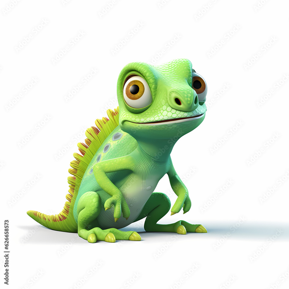 Fototapeta premium Chameleon 3D Render