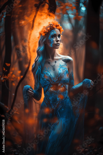 Portrait of a beautiful forest enchantress