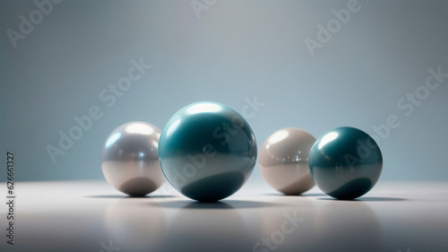 A Set of Spheres on a Gray Background