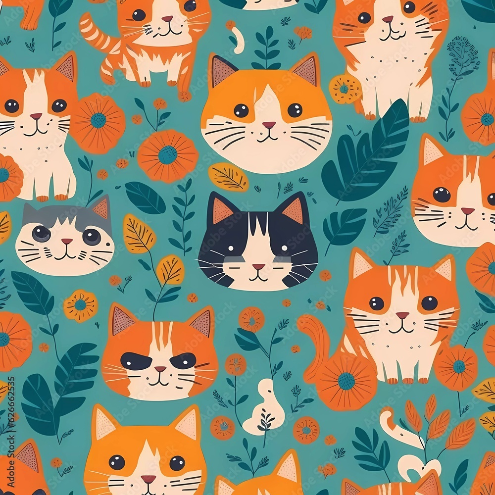 Whimsical Animal Wonderland: Dive into the Adorable Charm of a Seamless Cartoon Pattern! Whimsical Animal Wonderland: Dive into the Adorable Charm of a Seamless Cartoon Pattern!