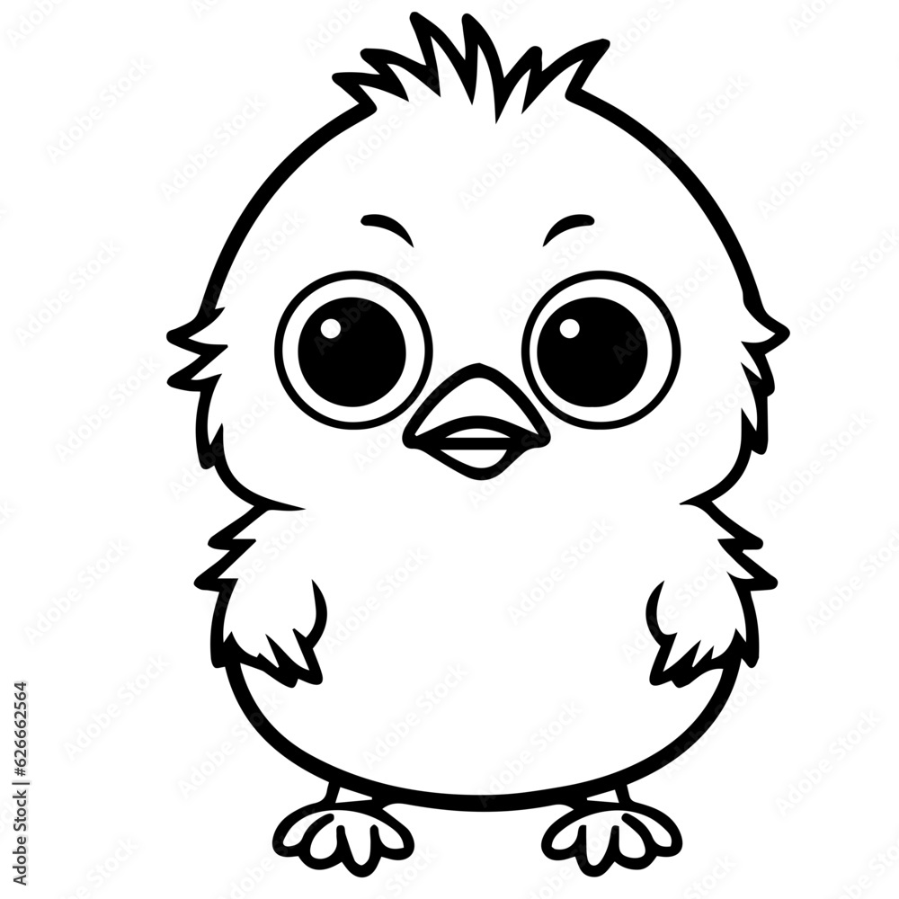 Fototapeta premium chick doodle illustration