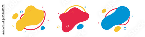 Abstract blotch shape set. Random abstract liquid shapes elements. Set of fluid colored forms banners