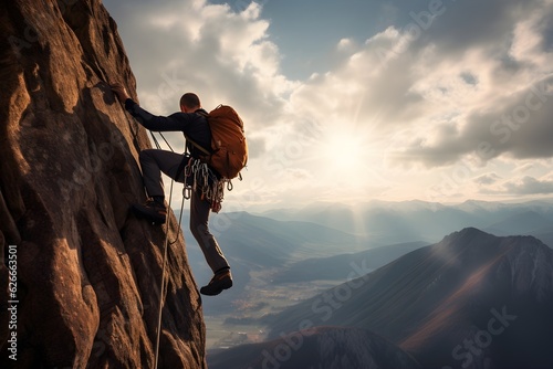 Felsige Herausforderung: Der Bergsteiger im Aufstieg