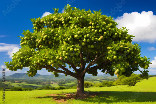 Macadamia (Macadamia integrifolia) - Australia - Trees produce edible nuts that are highly regarded for their rich flavor and creamy texture. They are native to Australia (Generative AI)