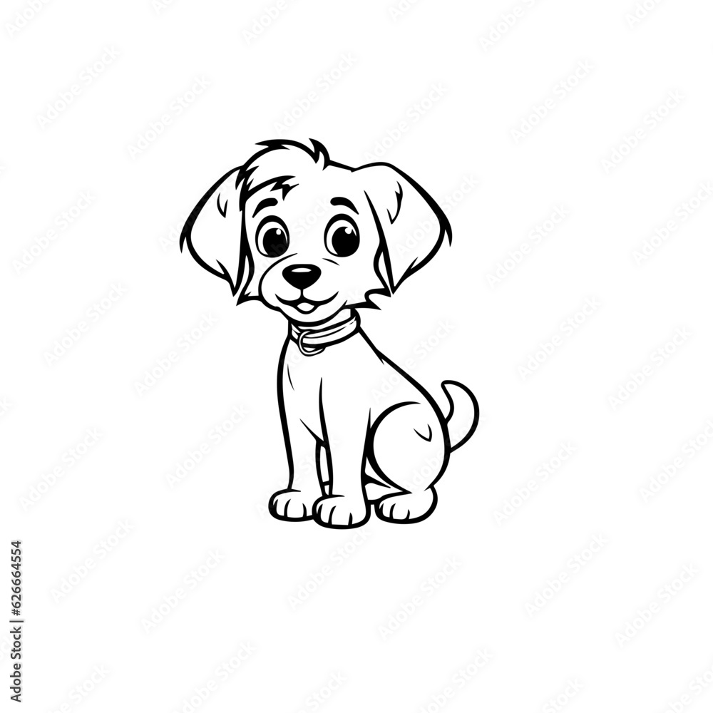 Fototapeta premium cute puppy doodle illustration