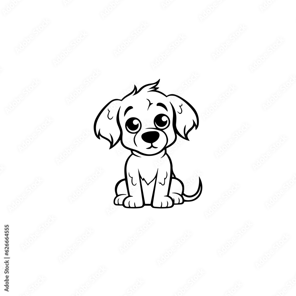 Fototapeta premium cute puppy doodle illustration