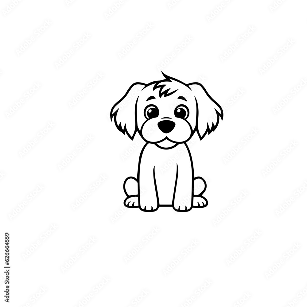 cute puppy doodle illustration cute puppy doodle illustration