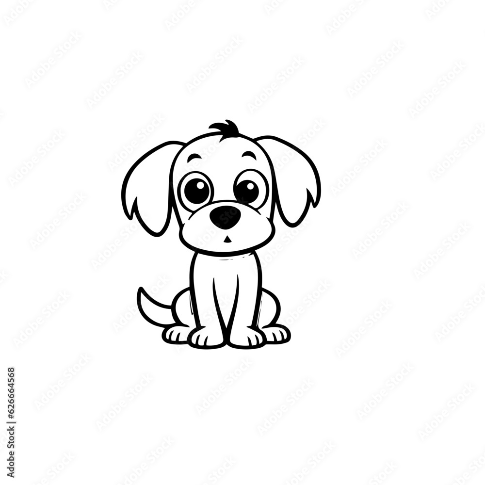 Fototapeta premium cute puppy doodle illustration