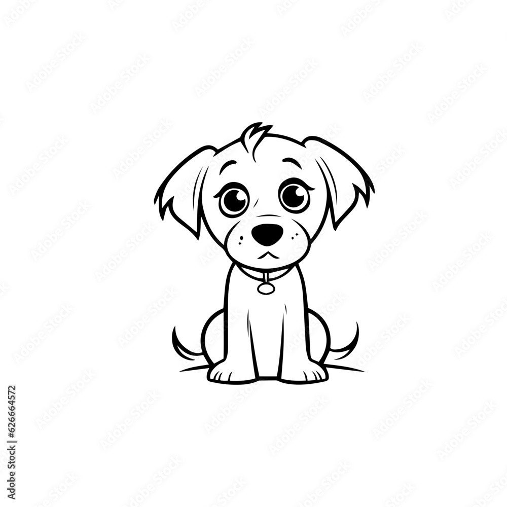 Fototapeta premium cute puppy doodle illustration