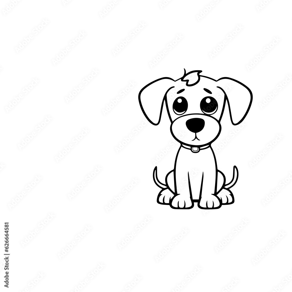 Fototapeta premium cute puppy doodle illustration