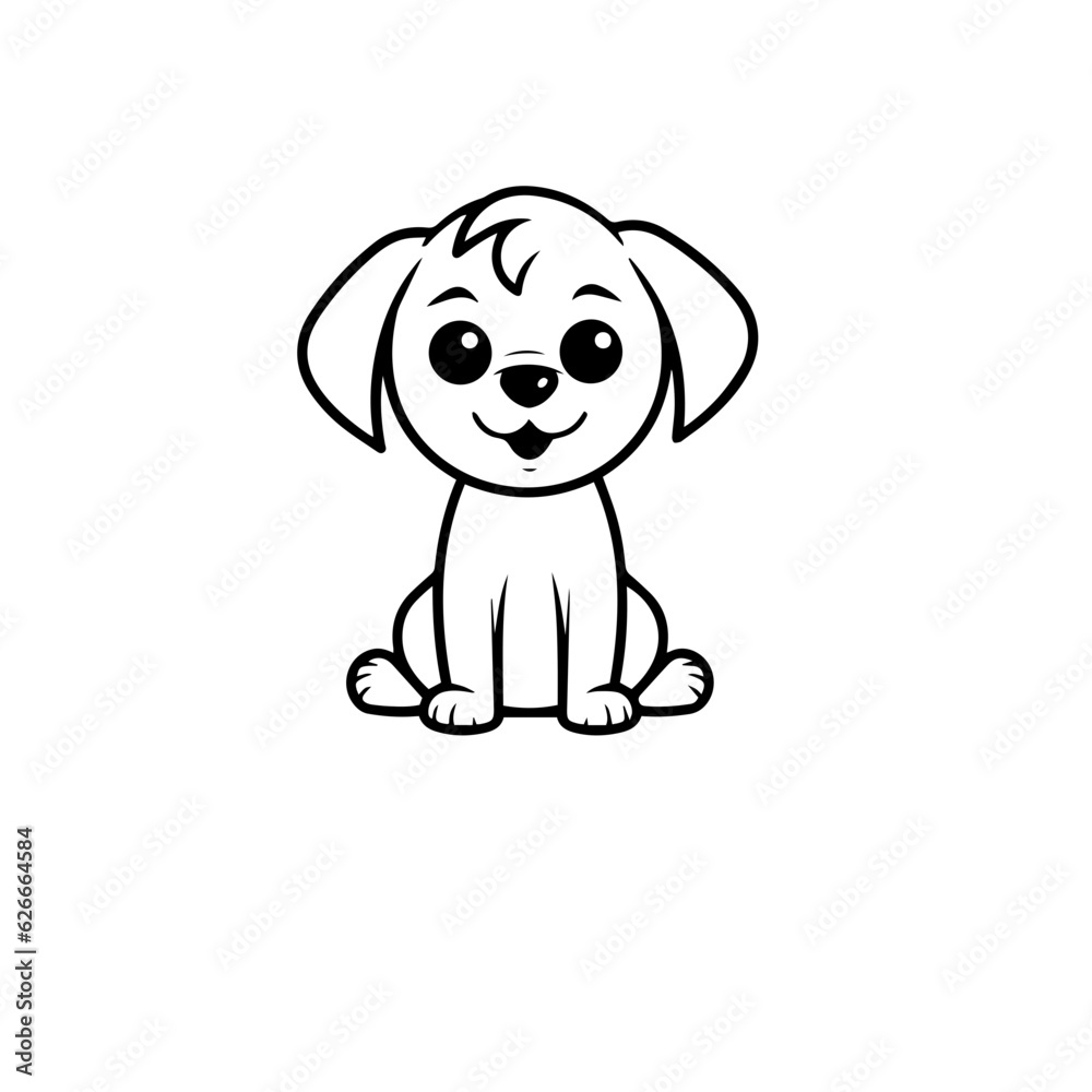Fototapeta premium cute puppy doodle illustration