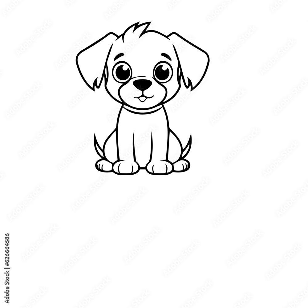 Obraz premium cute puppy doodle illustration