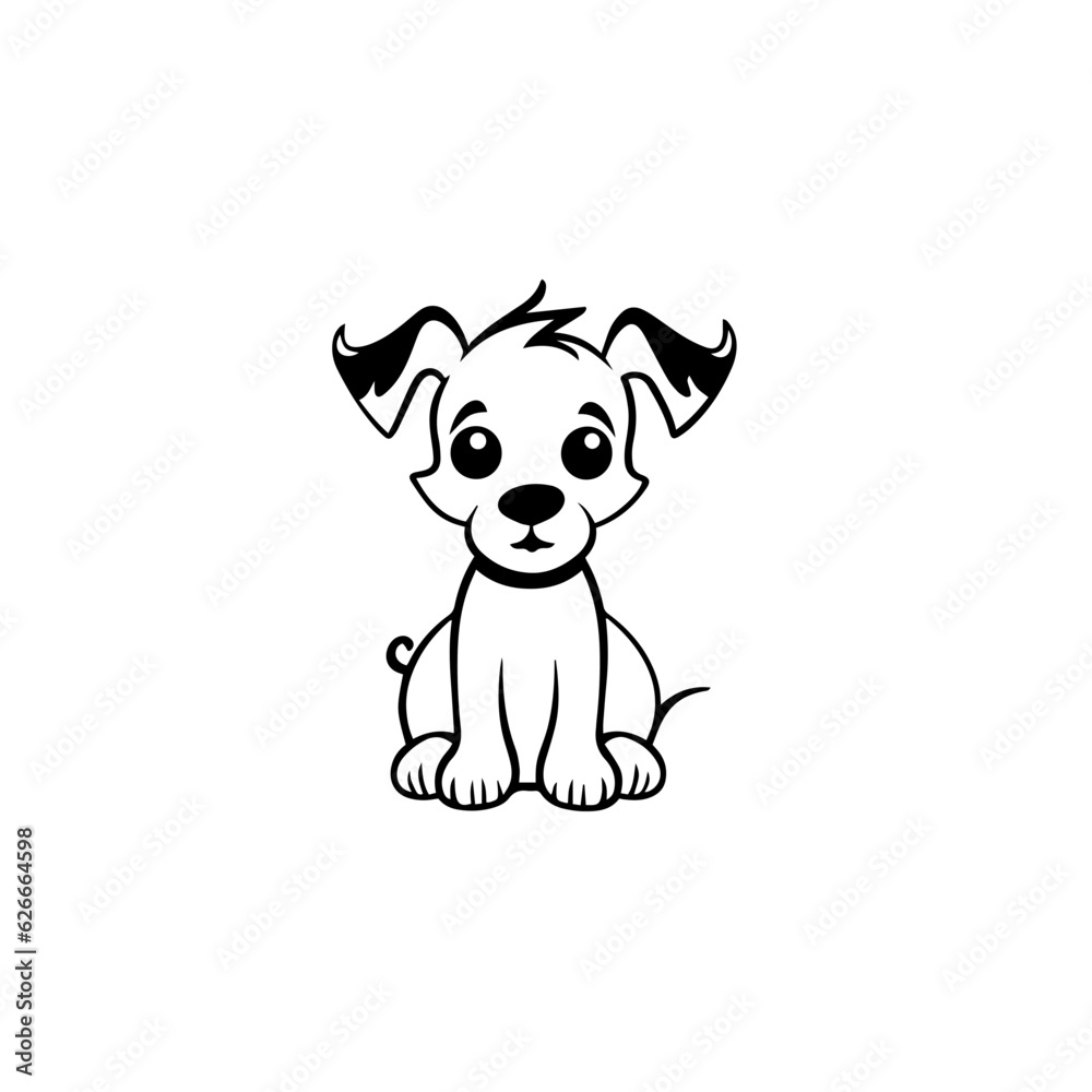 Fototapeta premium cute puppy doodle illustration