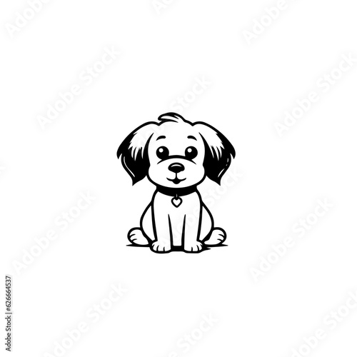 cute puppy doodle illustration